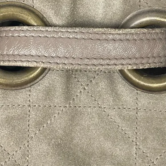 Christian Dior Cannage D Charm Gray Drawstring Shoulder Bucket Bag Handbag OS - Picture 8 of 16